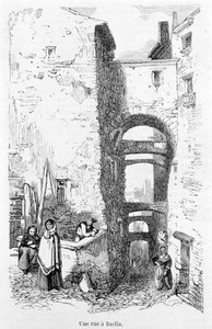 A rue de Bastia.コルシカ島。ローレンスの版画。 作： Jean Paul Laurens