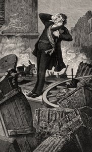 ボーダンの死-19世紀の歴史からのイラスト（bw彫刻） 作： Jean Paul Laurens