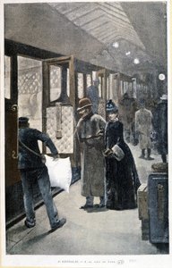 リヨン駅で夜行列車に出発 - シニバルディの絵 作： Jean Paul Sinibaldi