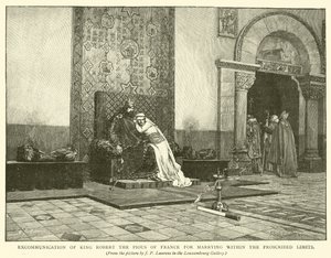 禁止された制限内で結婚したフランスの敬虔なロバート王の非難 作： Jean Paul Laurens