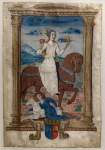 慈愛と羨望レ・ロンドー・デ・ヴェルテュス 1515年以降 （羊皮紙に描かれ、彩色されている） 作： ジャン・ピチョレ