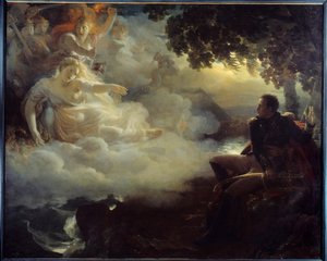 ナポレオン・ボナパルト（1769-1821）がエジプト遠征（1798-1801）から帰還する前のフランスの様子を描いた寓話 ジャン・ピエール・フランク（1774-1860）による絵画 19世紀 日。2,61 x 3,26 m