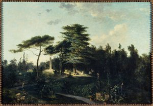 植物園のレバノン杉、1800年頃、油彩・カンヴァス 作： Jean Pierre Houel