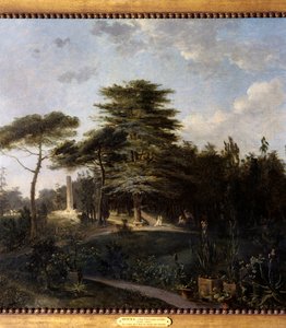 パリの植物園のリバンの石碑 詳細 ジャン・ウエル（1735-1813）の絵画 18世紀 日 0,55x0,8 m パリ、カルナヴァレ美術館 作： Jean Pierre Houel