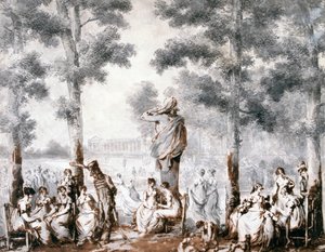 チュイルリーのテラス、1807 作： Jean Pierre Norblin de La Gourdaine