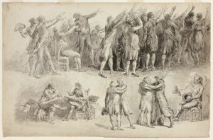 テニスコートの誓いのための習作 作： Jean Pierre Norblin de La Gourdaine