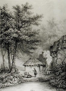 Jean-Jacques Rousseaus（1712-78）Ermenonvilleのキャビン、1842年