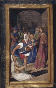 Lettres bâtardes からのラザロの復活、1490～1510 年頃 作： Jean Poyet