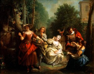 1720年代後半または1730年代初頭の「五感」シリーズの味。 作： Jean Raoux