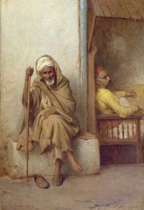 休むアルジェリア人男性、1882年 作： Jean Raymond Hippolyte Lazerges
