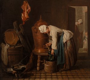 水壷から水を汲む女 (The Water Urn) 作： Jean Baptiste Simeon Chardin