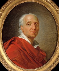 Siecle des Lumieres: "Denis Diderot (1713-1784), 作家・哲学者の肖像" Jean Simon Berthelemy (1743-1811) による絵画 1784年 Dim.0.55 x 0.46 m パリ、カルナヴァレ美術館
