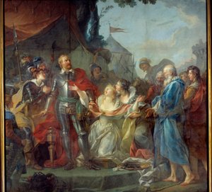 1347年のカレー包囲戦は、カレーの6人のブルジョワの中でも最も有名なサン・ピエトロのユースタッシュが、イングランド王エドワード3世のもとに赴き、カレーの住民の恵みを嘆願したことで実現したものです（1347年8月）。ジャン・シモンによる絵画