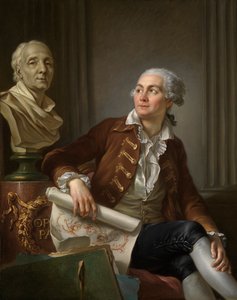 ドゥニ・ディドロの胸像を持つ男性の肖像 作： ジャン=シモン・ベルテルミー