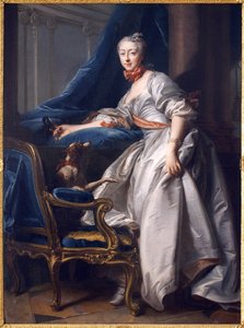 コーモン侯爵夫人マリー・アンヌ・ドゥ・モンボワジエ・ボーフォール・カニヤックの肖像。ジャン・ヴァラード（1709-1787）の絵画、油彩、キャンバス