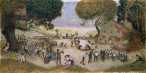 パリ市庁舎のためのスケッチ：シャンペトル祭、1906年頃（鉛筆、木に油彩） 作： Jean Veber