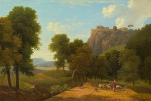 彼の群れを持つ羊飼い、c。 1820年。 作： Jean Victor Bertin