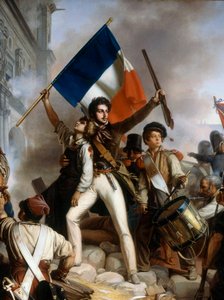 1830年7月28日、ホテル・ド・ヴィルでの戦闘。詳細 作： Jean Victor Schnetz