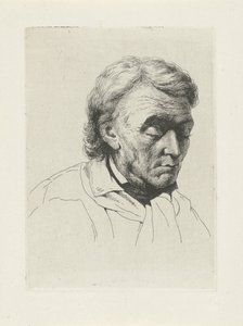 目を閉じた老人の肖像画 作： Jean Zacherie Mazel