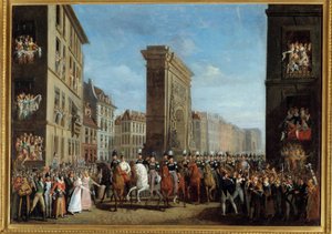 フランスのキャンペーン（第六次連合） 「1814年3月31日、サン・ドニ大通りにおける主権を持つ同盟国の通過」 ジャン・ジッペル（1789-?0.17 x 2.22 m Paris, musee Carnavalet - フランスのキャンペーン（第6次連合）「同盟国の通過