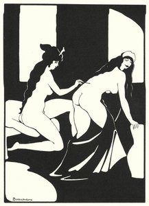 オヴィッドの愛の書：彼女の体を生きた手紙にしよう（カラーリトグラフ） 作： Jean de Bosschere