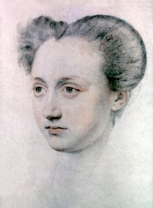 マリー・トゥーシェ（1549-1638）フランス王シャルル9世の愛人、1570年頃（デッサン 作： Jean de Court