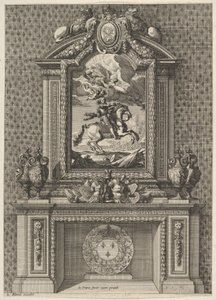 マントの上にルイ14世の絵が描かれた煙突、「グランド・シュミネ」より、1644年から66年頃。