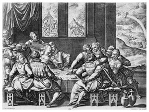 キャサリン・ド・メディチの裁判所での生活（1519-89）、16世紀 作： Jean or Johann Sadeler