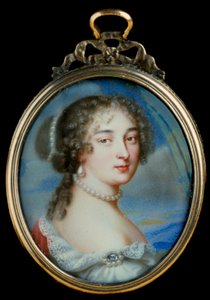 ルイ14世の寵愛を受けたマントノン侯爵夫人フランソワーズ・ドービーニュ（1635-1719）の肖像 ジャン・プティト・ル・ヴュー（1607-1691）による絵画 17世紀。太陽 0,03x0,03 m