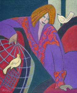 鳥として無料、2003-04（キャンバスにアクリル） 作： Jeanette Lassen