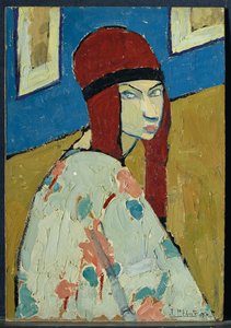 自画像、1917年頃（厚紙に油彩） 作： Jeanne Hébuterne