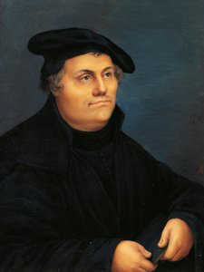 スイス、ジュネーブ、マルティン・ルターの肖像 (1483-1546) 作： Jeanne Henriette Rath