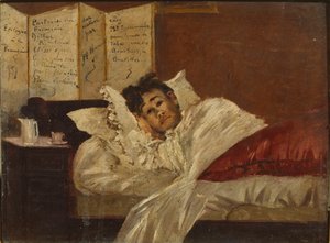 1873年、ブリュッセルのドラマの後のアルチュール・ランボー。 作： Jef Rosman