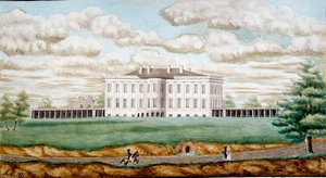 ワシントンのホワイトハウス ジェファーソン・ヴェイル（1743-1826）作 1821年 ブレランクール、フランコ・アメリカン美術館 作： Jefferson Vail
