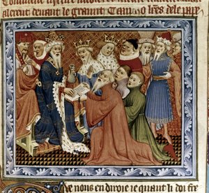 クブライ・ハーンの宮廷に到着したマルコ・ポーロ 1338-1410年頃（細密画） 作： Jehan de Grise