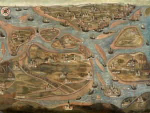 ズウィン地域の地図 (キャンバスに油彩) 作： Jehan de Hervy
