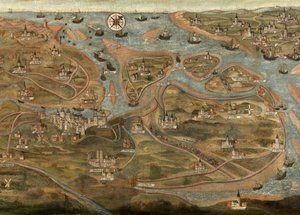 ズウィン地域の地図 (キャンバスに油彩) 作： Jehan de Hervy