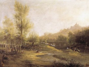 Les lavandieres de Manzanares (絵画) 作： Jenaro Pérez Villaamil