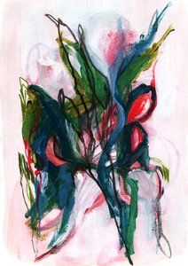 鮮やかな花の抽象画 作： 