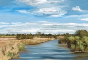 穏やかな川の風景 作： Jenna Alheit