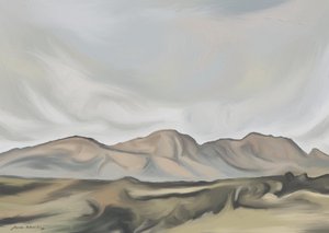 静寂に包まれた砂漠の山々