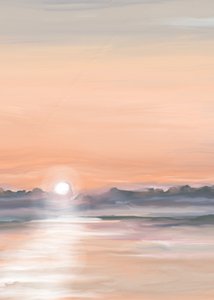 穏やかな夕日の水面に映る景色 作： Jenna Alheit
