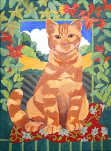 猫、2014年（キャンバスにアクリル）