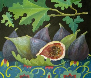 Figs on black, 2014（キャンバスにアクリル絵具）