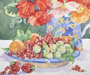 皿の上の果物, 2014 水彩