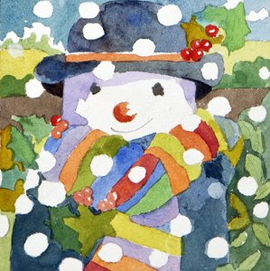 雪の中の雪だるま, 2011 （水彩）