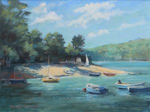 フィッシャーマンズコーブサルコム、油彩、2016 作： Jennifer Wright