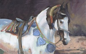 マルワリの馬II（油彩・キャンバス） 作： Jennifer Wright
