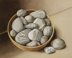 小石のボウル、2005（紙にトイレ） 作： Jenny Barron