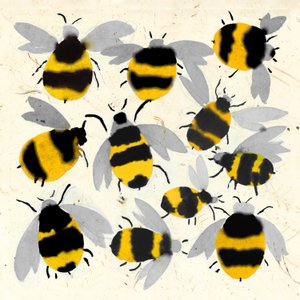 INKY BEES、2022年（水彩） 作： Jenny Frean